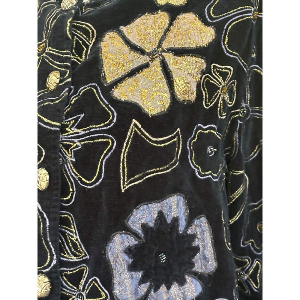 Sandy Starkman vintage velvet Jacket, art to wear, statement, boho luxe - Picture 4 of 6
